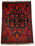 26390- Khal Mohammad Afghan Hand-Knotted Authentic/Traditional/Rug/Size: 1'9" x 1'4"/53cm x 41cm