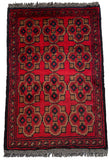 26371- Khal Mohammad Afghan Hand-Knotted Authentic/Traditional/Rug/Size: 1'9" x 1'2"/53cm x 36cm