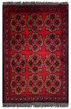 26371- Khal Mohammad Afghan Hand-Knotted Authentic/Traditional/Rug/Size: 1'9" x 1'2"/53cm x 36cm