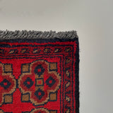 26371- Khal Mohammad Afghan Hand-Knotted Authentic/Traditional/Rug/Size: 1'9" x 1'2"/53cm x 36cm