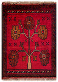 26387- Khal Mohammad Afghan Hand-Knotted Authentic/Traditional/Rug/Size: 2'0" x 1'4"/61cm x 41cm