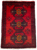 26405- Khal Mohammad Afghan Hand-Knotted Authentic/Traditional/Rug/Size: 2'0" x 1'4"/61cm x 41cm