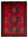 26405- Khal Mohammad Afghan Hand-Knotted Authentic/Traditional/Rug/Size: 2'0" x 1'4"/61cm x 41cm