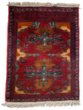 26220 - Khal Mohammad Afghan Hand-Knotted Authentic/Traditional/Rug/Size: 1'9" x 1'3"/53cm x 38cm