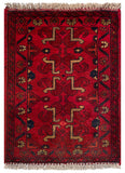 26342- Khal Mohammad Afghan Hand-Knotted Authentic/Traditional/Rug/Size: 2'0" x 1'4"/61cm x 41cm