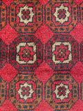 26359- Khal Mohammad Afghan Hand-Knotted Authentic/Traditional/Rug/Size: 2'0" x 1'4"/61cm x 41cm