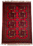 26347- Khal Mohammad Afghan Hand-Knotted Authentic/Traditional/Rug/Size: 1'9" x 1'4"/53cm x 41cm