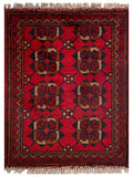 26347- Khal Mohammad Afghan Hand-Knotted Authentic/Traditional/Rug/Size: 1'9" x 1'4"/53cm x 41cm