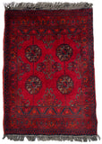 26353- Khal Mohammad Afghan Hand-Knotted Authentic/Traditional/Rug/Size: 2'0" x 1'5"/61cm x 43cm