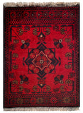 26403- Khal Mohammad Afghan Hand-Knotted Authentic/Traditional/Rug/Size: 2'0" x 1'4"/61cm x 41cm
