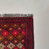 26394- Khal Mohammad Afghan Hand-Knotted Authentic/Traditional/Rug/Size: 2'0" x 1'3"/61cm x 38cm