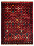 26463 - Khal Mohammad Afghan Hand-Knotted Authentic/Traditional/Rug/Size: 1'9" x 1'4"/53cm x 41cm