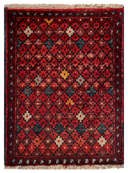 26463 - Khal Mohammad Afghan Hand-Knotted Authentic/Traditional/Rug/Size: 1'9" x 1'4"/53cm x 41cm