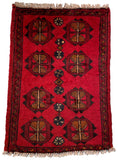 26407- Khal Mohammad Afghan Hand-Knotted Authentic/Traditional/Rug/Size: 2'0" x 1'3/61cm x 38cm