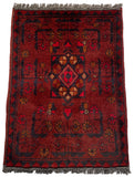 26345- Khal Mohammad Afghan Hand-Knotted Authentic/Traditional/Rug/Size: 2'0" x 1'4"/61cm x 41cm
