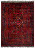 26345- Khal Mohammad Afghan Hand-Knotted Authentic/Traditional/Rug/Size: 2'0" x 1'4"/61cm x 41cm