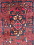 26345- Khal Mohammad Afghan Hand-Knotted Authentic/Traditional/Rug/Size: 2'0" x 1'4"/61cm x 41cm