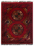 26388- Khal Mohammad Afghan Hand-Knotted Authentic/Traditional/Rug/Size: 2'0" x 1'4"/61cm x 41cm