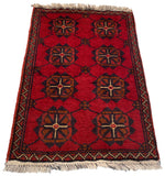 26198 - Khal Mohammad Afghan Hand-Knotted Authentic/Traditional/Rug/Size: 2'0" x 1'4"/61cm x 41cm