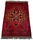 26341- Khal Mohammad Afghan Hand-Knotted Authentic/Traditional/Rug/Size: 2'0" x 1'4"/61cm x 41cm