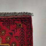 26341- Khal Mohammad Afghan Hand-Knotted Authentic/Traditional/Rug/Size: 2'0" x 1'4"/61cm x 41cm