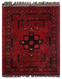 26361- Khal Mohammad Afghan Hand-Knotted Authentic/Traditional/Rug/Size: 2'0" x 1'4"/61cm x 41cm