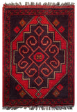 26367- Khal Mohammad Afghan Hand-Knotted Authentic/Traditional/Rug/Size: 1'9" x 1'3"/53cm x 38cm