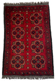 26369- Khal Mohammad Afghan Hand-Knotted Authentic/Traditional/Rug/Size: 2'0" x 1'3"/61cm x 38cm