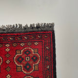26369- Khal Mohammad Afghan Hand-Knotted Authentic/Traditional/Rug/Size: 2'0" x 1'3"/61cm x 38cm