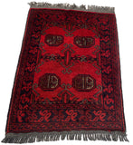 26208 - Khal Mohammad Afghan Hand-Knotted Authentic/Traditional/Rug/Size: 2'0" x 1'4"/61cm x 41cm