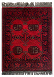 26208 - Khal Mohammad Afghan Hand-Knotted Authentic/Traditional/Rug/Size: 2'0" x 1'4"/61cm x 41cm