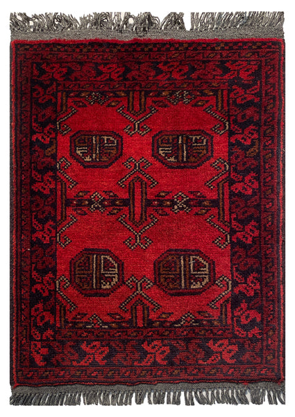 26208 - Khal Mohammad Afghan Hand-Knotted Authentic/Traditional/Rug/Size: 2'0" x 1'4"/61cm x 41cm
