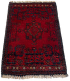 26339- Khal Mohammad Afghan Hand-Knotted Authentic/Traditional/Rug/Size: 2'0" x 1'4"/61cm x 41cm