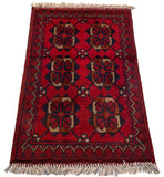26355- Khal Mohammad Afghan Hand-Knotted Authentic/Traditional/Rug/Size: 1'8" x 1'3"/51cm x 38cm