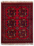 26355- Khal Mohammad Afghan Hand-Knotted Authentic/Traditional/Rug/Size: 1'8" x 1'3"/51cm x 38cm