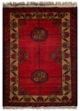 26391- Khal Mohammad Afghan Hand-Knotted Authentic/Traditional/Rug/Size: 2'0" x 1'4"/61cm x 41cm
