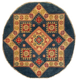 26614 - Kazak Hand-Knotted/Handmade Afghan Tribal/Nomadic Authentic/Size: 3'4" x 3'3"/102cm x 99cm