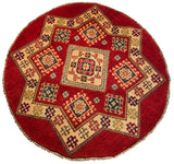 26608 - Kazak Hand-Knotted/Handmade Afghan Tribal/Nomadic Authentic/Size: 3'4" x 3'3"/102cm x 99cm
