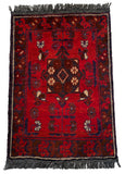 26236- Khal Mohammad Afghan Hand-Knotted Authentic/Traditional/Rug/Size: 1'9" x 1'3"/53cm x 38cm