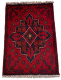 26413- Khal Mohammad Afghan Hand-Knotted Authentic/Traditional/Rug/Size: 2'0" x 1'3 "/61cm x 38cm