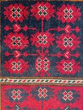 26189 - Khal Mohammad Afghan Hand-Knotted Authentic/Traditional/Rug/Size: 2'0" x 1'3"/61cm x 38cm