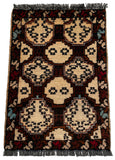 26223B - Khal Mohammad Afghan Hand-Knotted Authentic/Traditional/Rug/Size: 2'0" x 1'3"/61cm x 38cm