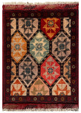 26372- Khal Mohammad Afghan Hand-Knotted Authentic/Traditional/Rug/Size: 2'0" x 1'4"/61cm x 41cm