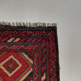 26399- Khal Mohammad Afghan Hand-Knotted Authentic/Traditional/Rug/Size: 2'0" x 1'3"/61cm x 38cm