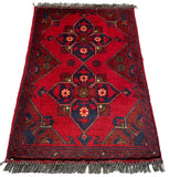 26193 - Khal Mohammad Afghan Hand-Knotted Authentic/Traditional/Rug/Size: 2'0" x 1'5"/61cm x 43cm