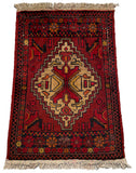 26215 - Khal Mohammad Afghan Hand-Knotted Authentic/Traditional/Rug/Size: 1'9" x 1'3"/53cm x 38cm