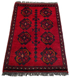 26213 - Khal Mohammad Afghan Hand-Knotted Authentic/Traditional/Rug/Size: 2'0" x 1'3"/61cm x 38cm