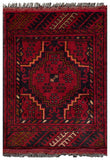 26375- Khal Mohammad Afghan Hand-Knotted Authentic/Traditional/Rug/Size: 2'0" x 1'4"/61cm x 41cm