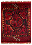 26231 - Khal Mohammad Afghan Hand-Knotted Authentic/Traditional/Rug/Size: 2'0" x 1'4"/61cm x 41cm