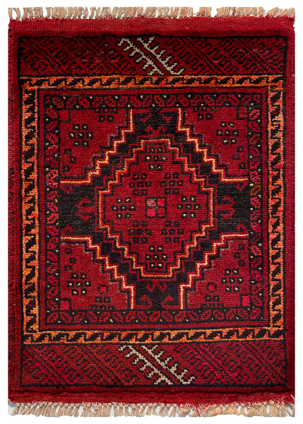 26231 - Khal Mohammad Afghan Hand-Knotted Authentic/Traditional/Rug/Size: 2'0" x 1'4"/61cm x 41cm